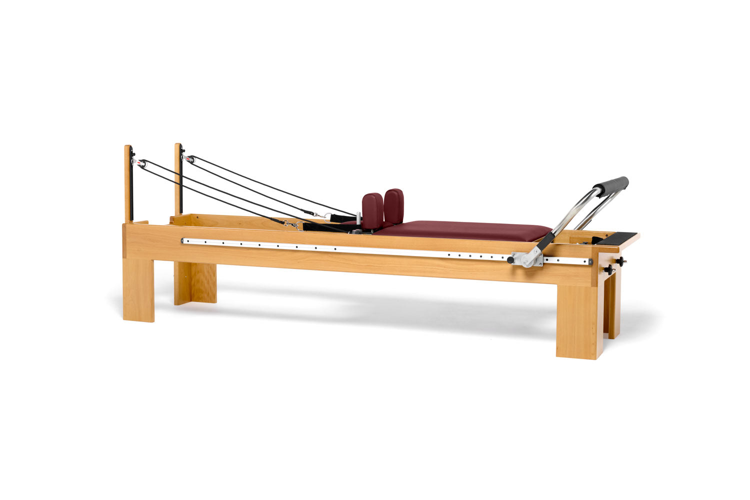 pilates rehab reformer machine in pisces maroon